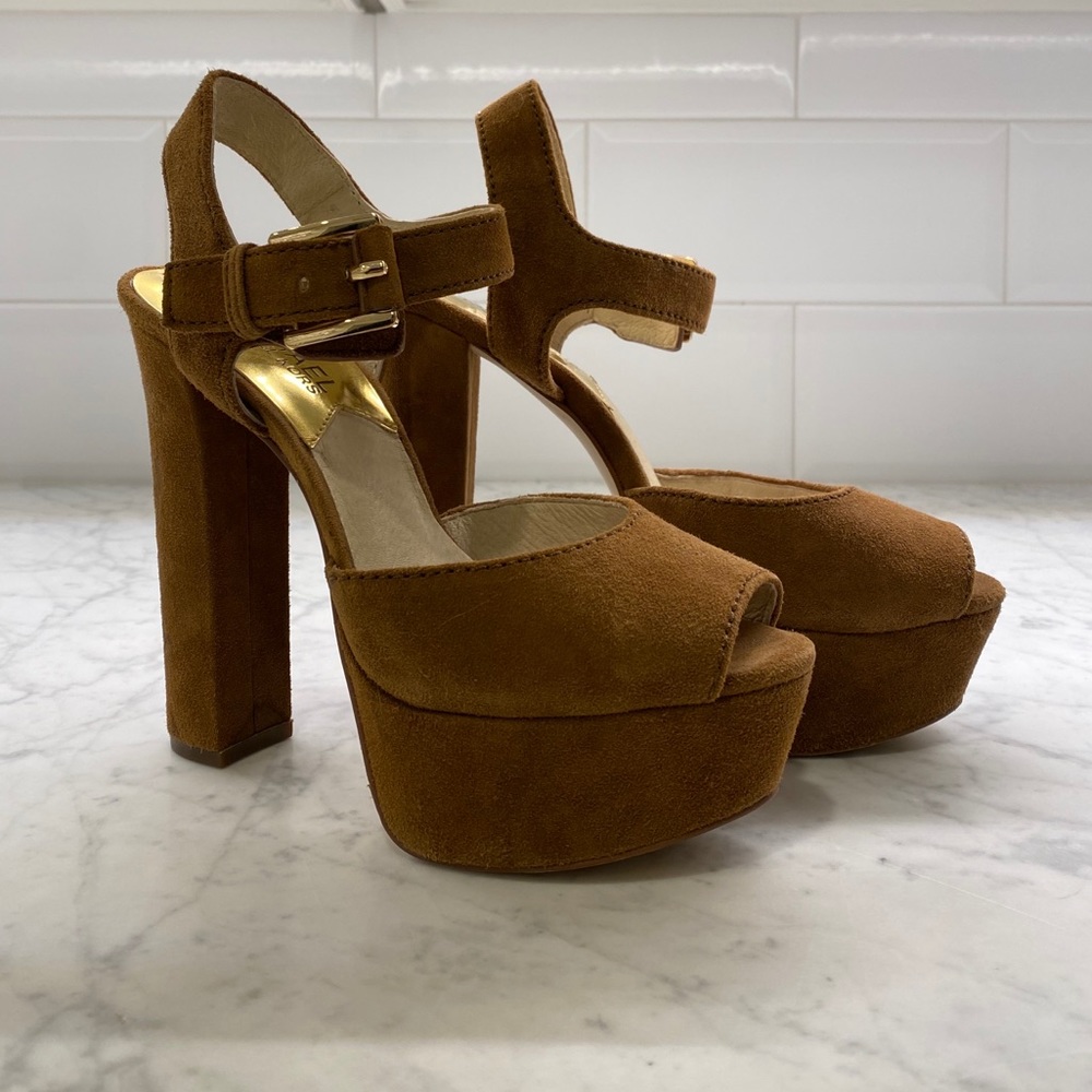 Michael Kors platform suede high heel